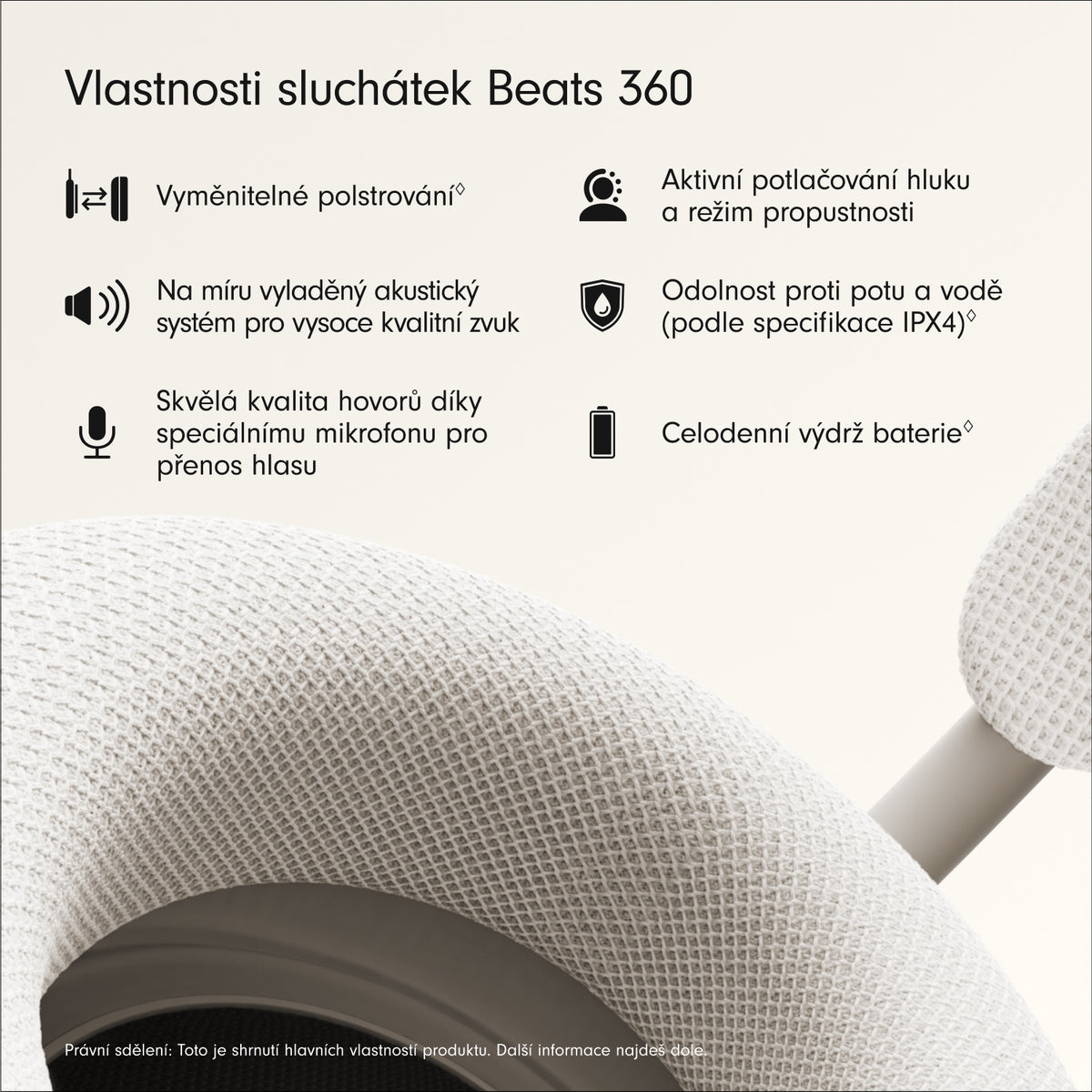 Bezdrôtové slúchadlá s potlačením hluku Beats 360 - oblačne sivé - iSTYLE.sk