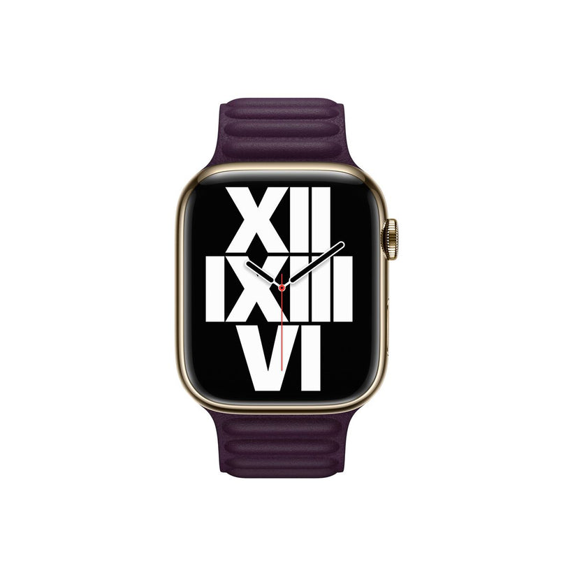 45mm Dark Cherry Leather Link - S/M