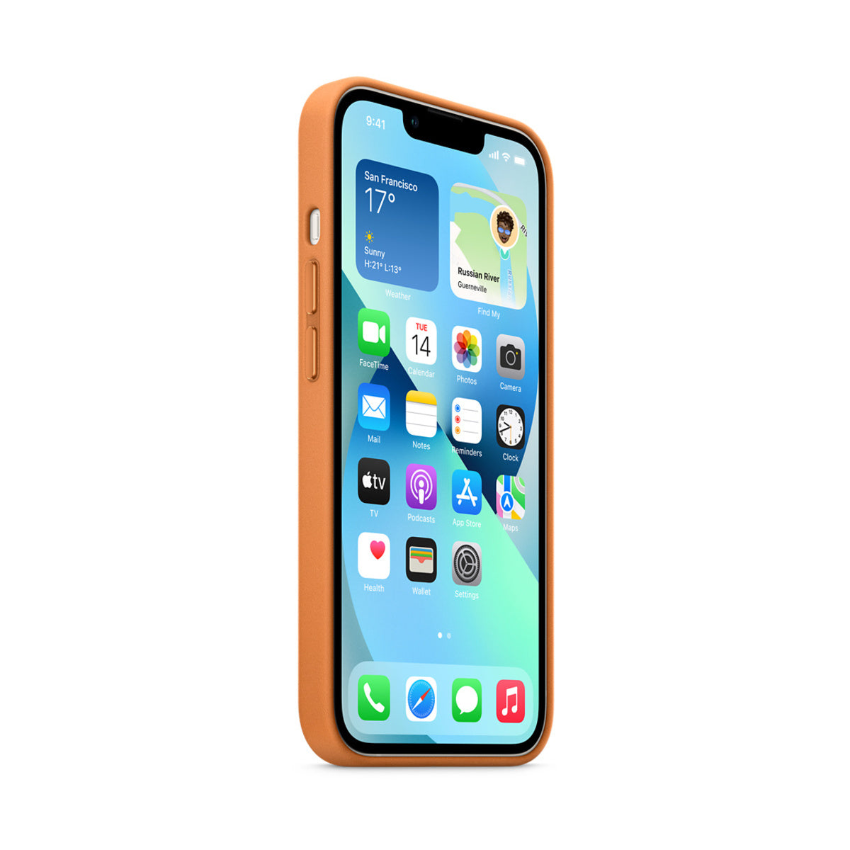iPhone 13 Leather Case with MagSafe - Golden Brown