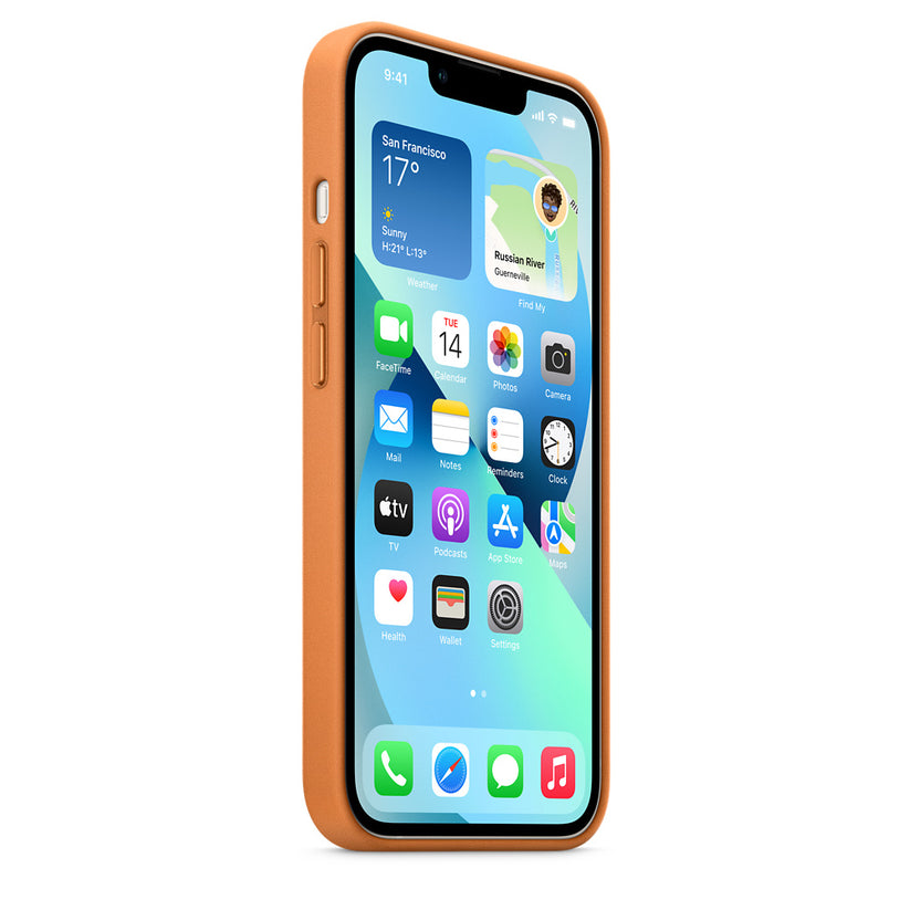 iPhone 13 Leather Case with MagSafe - Golden Brown