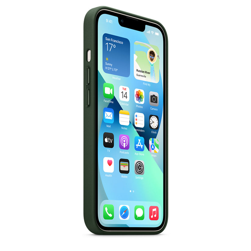 iPhone 13 Leather Case with MagSafe - Sequoia Green