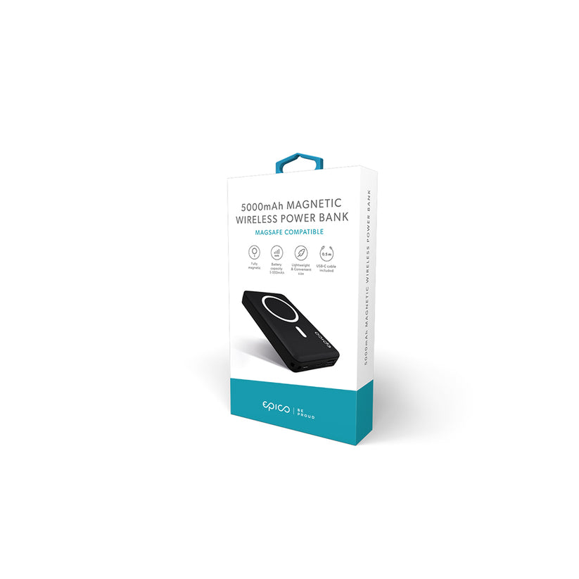 Epico 5000mAh MAGNETIC WIRELESS POWERBANK - Čierna