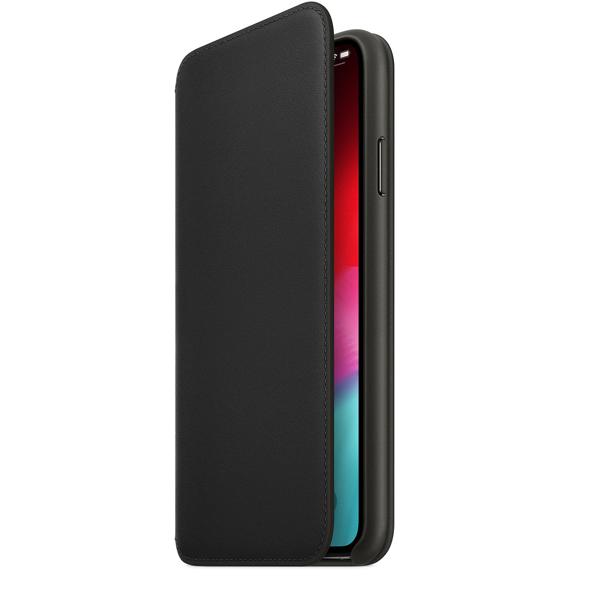 Kožené puzdro Apple Folio na iPhone XS Max - čierne
