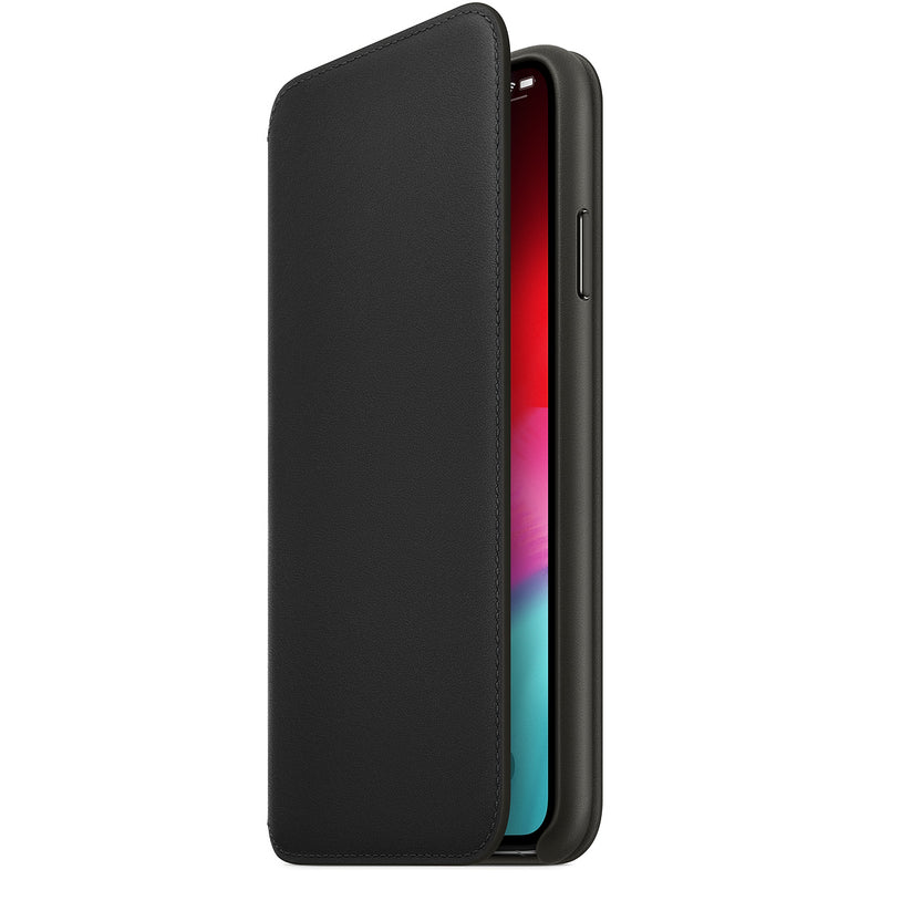 Kožené puzdro Apple Folio na iPhone XS Max - čierne