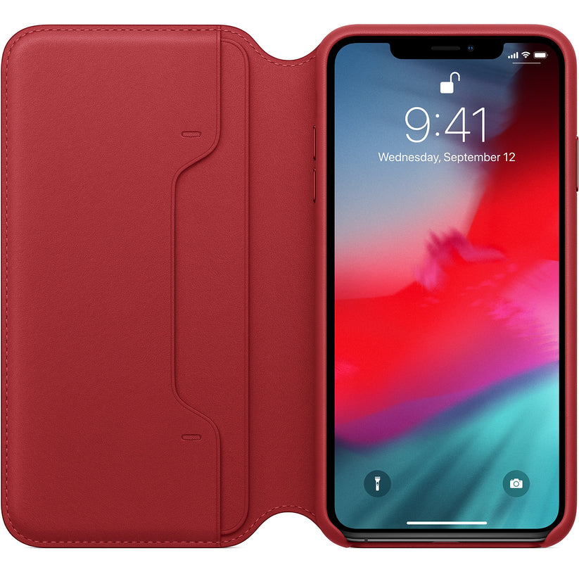 Kožené puzdro Apple Folio na iPhone XS Max - (PRODUCT)RED