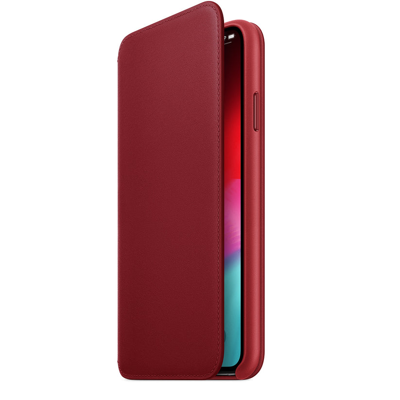 Kožené puzdro Apple Folio na iPhone XS Max - (PRODUCT)RED