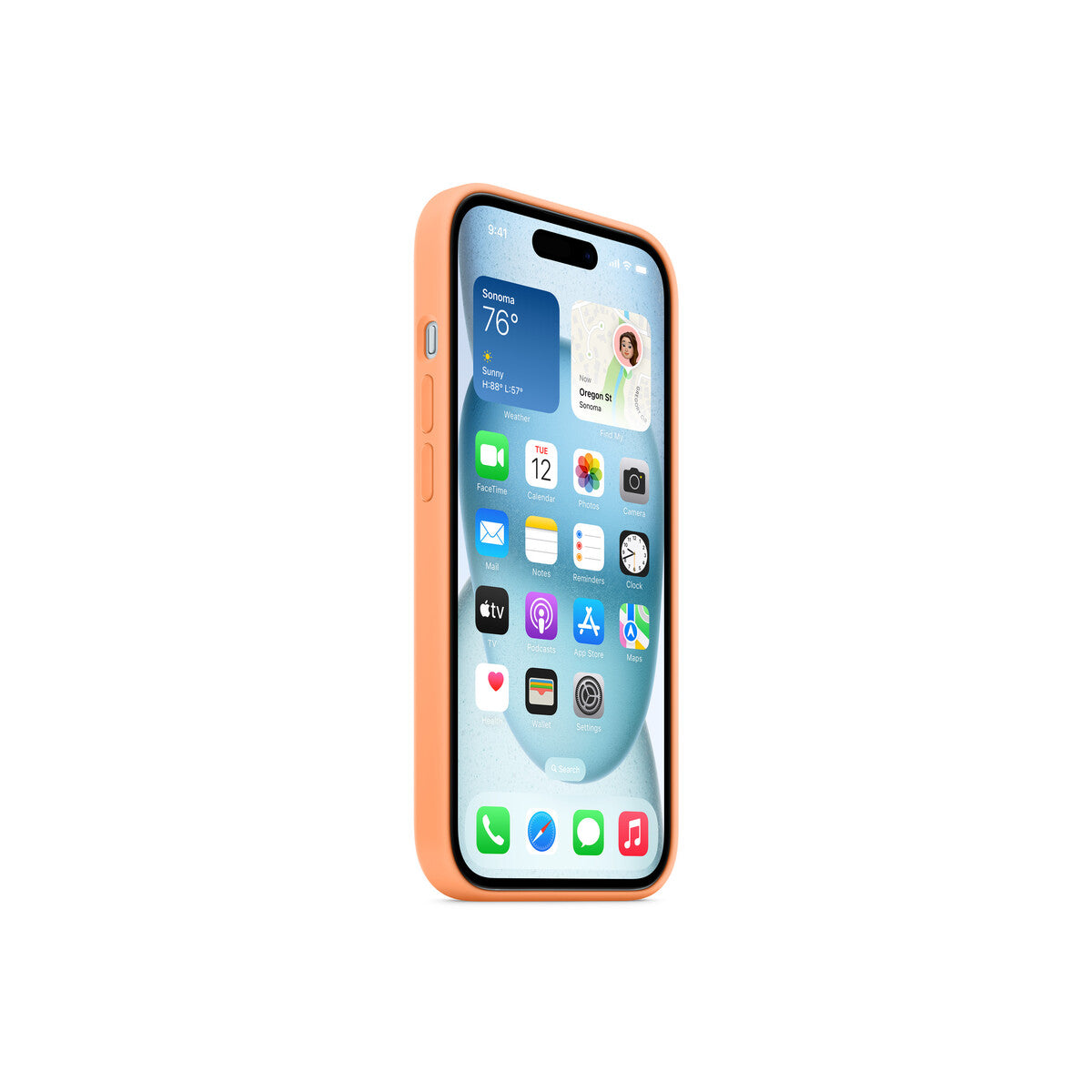 iPhone 15 Silicone Case with MagSafe - Orange Sorbet