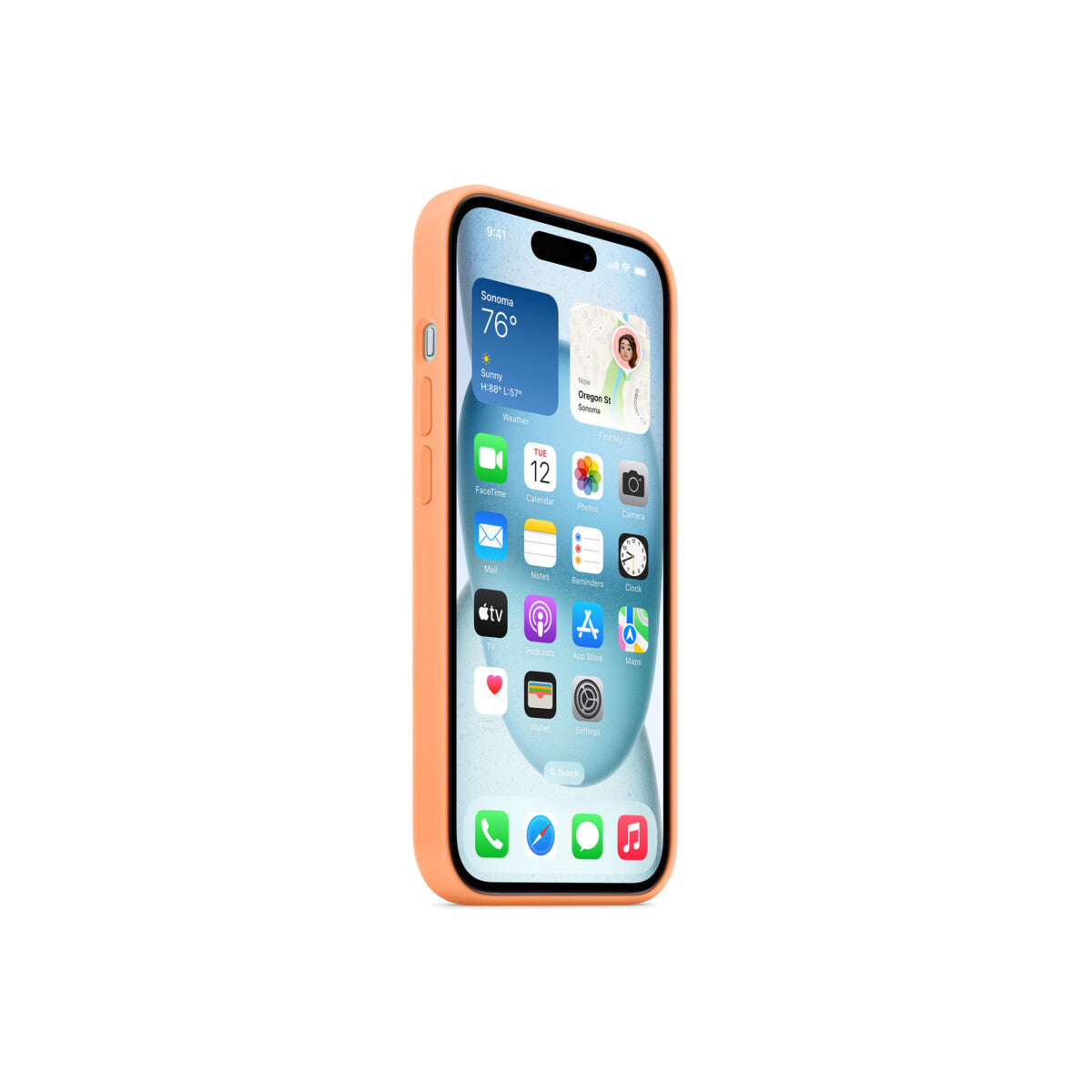 iPhone 15 Silicone Case with MagSafe - Orange Sorbet