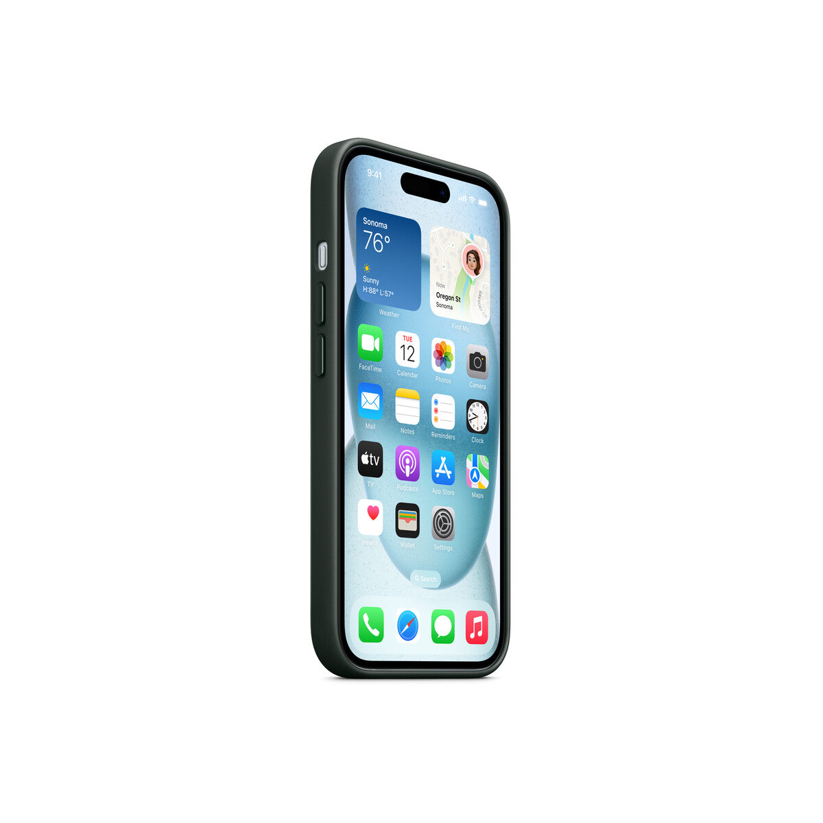 Apple iPhone 15 FineWoven Case with MagSafe - Evergreen