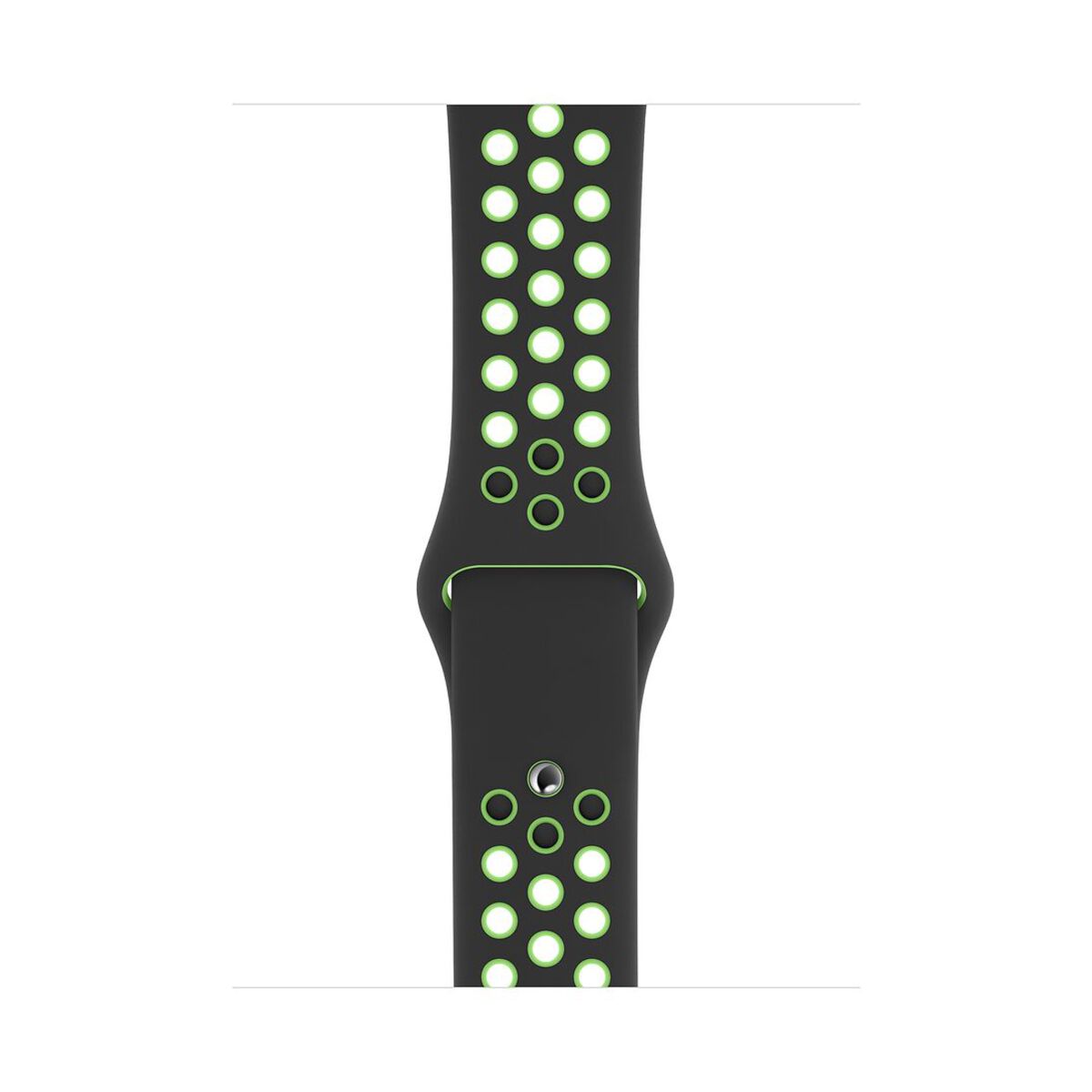Apple Watch 44mm Nike Band:  Black/Lime Blast Nike Sport Band - Regular (Seasonal Spring2020)