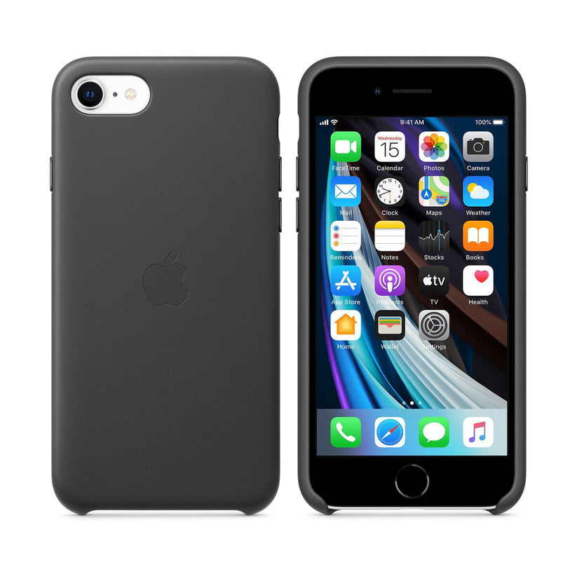 Apple iPhone SE2 Leather Case - Black