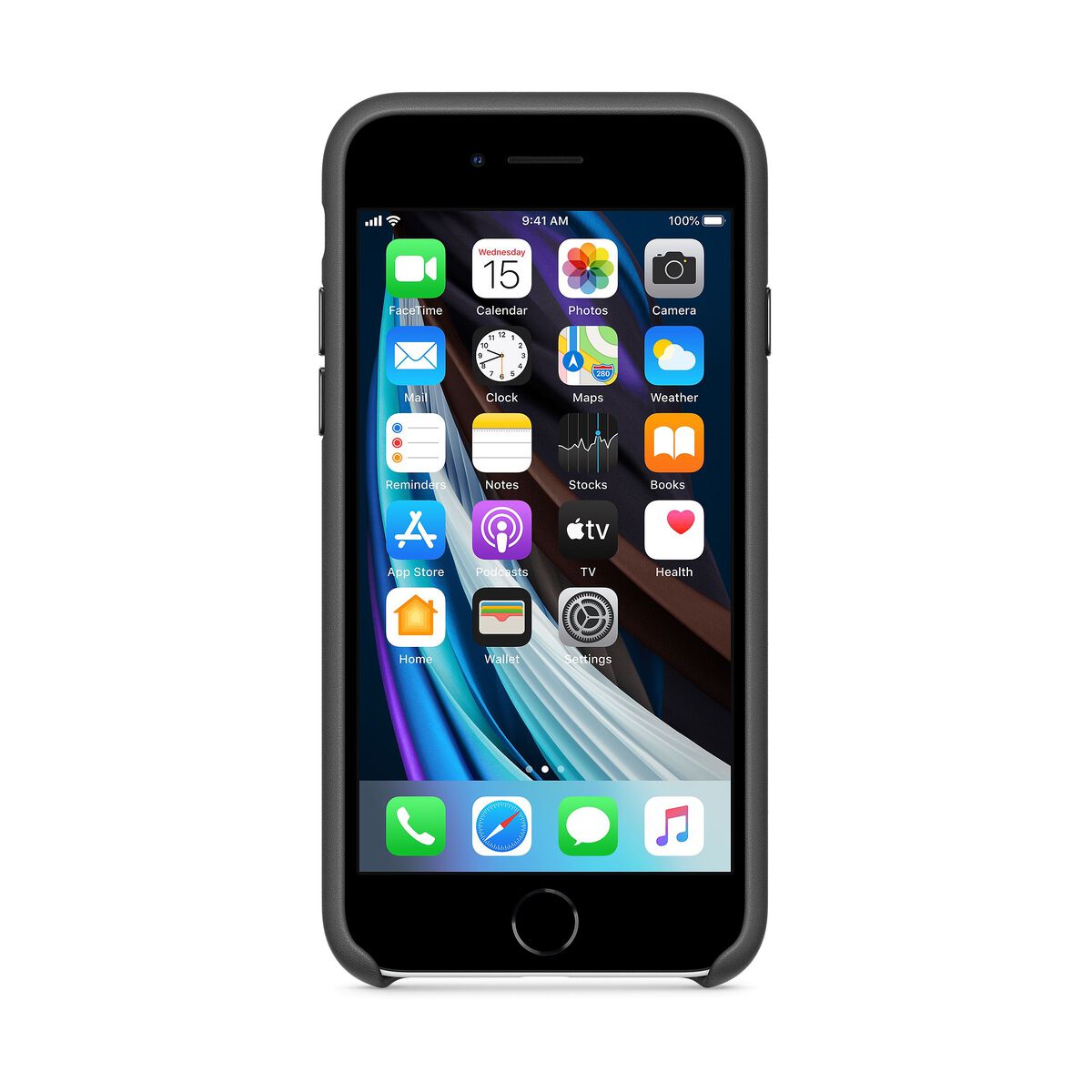 Apple iPhone SE2 Leather Case - Black