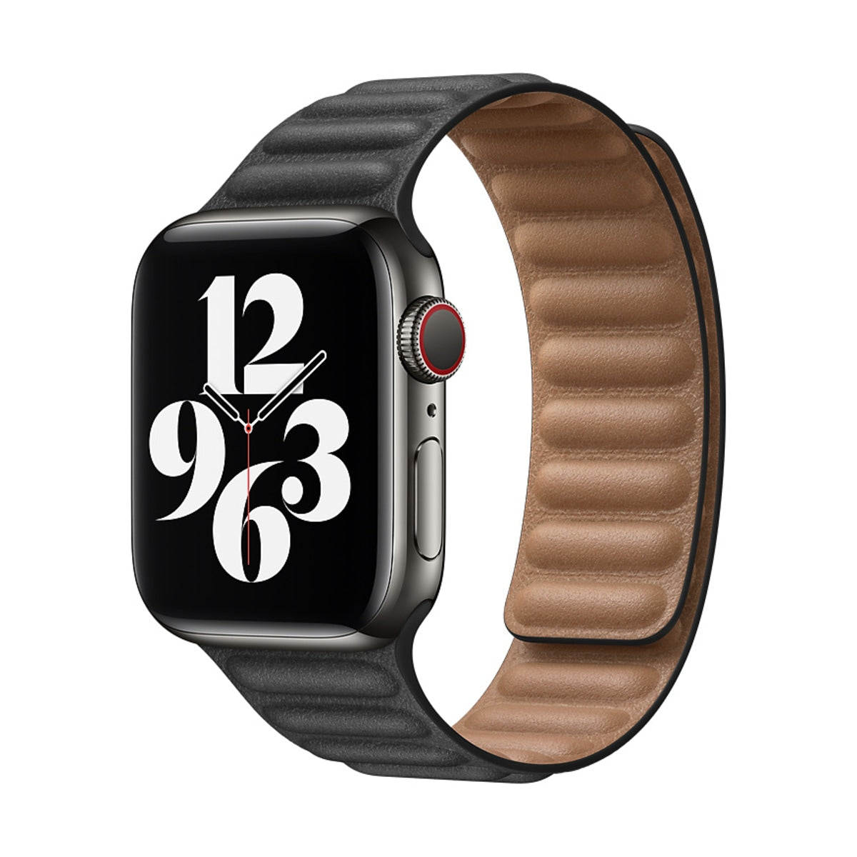 Apple Watch 40mm Band: Black Leather Link - Small