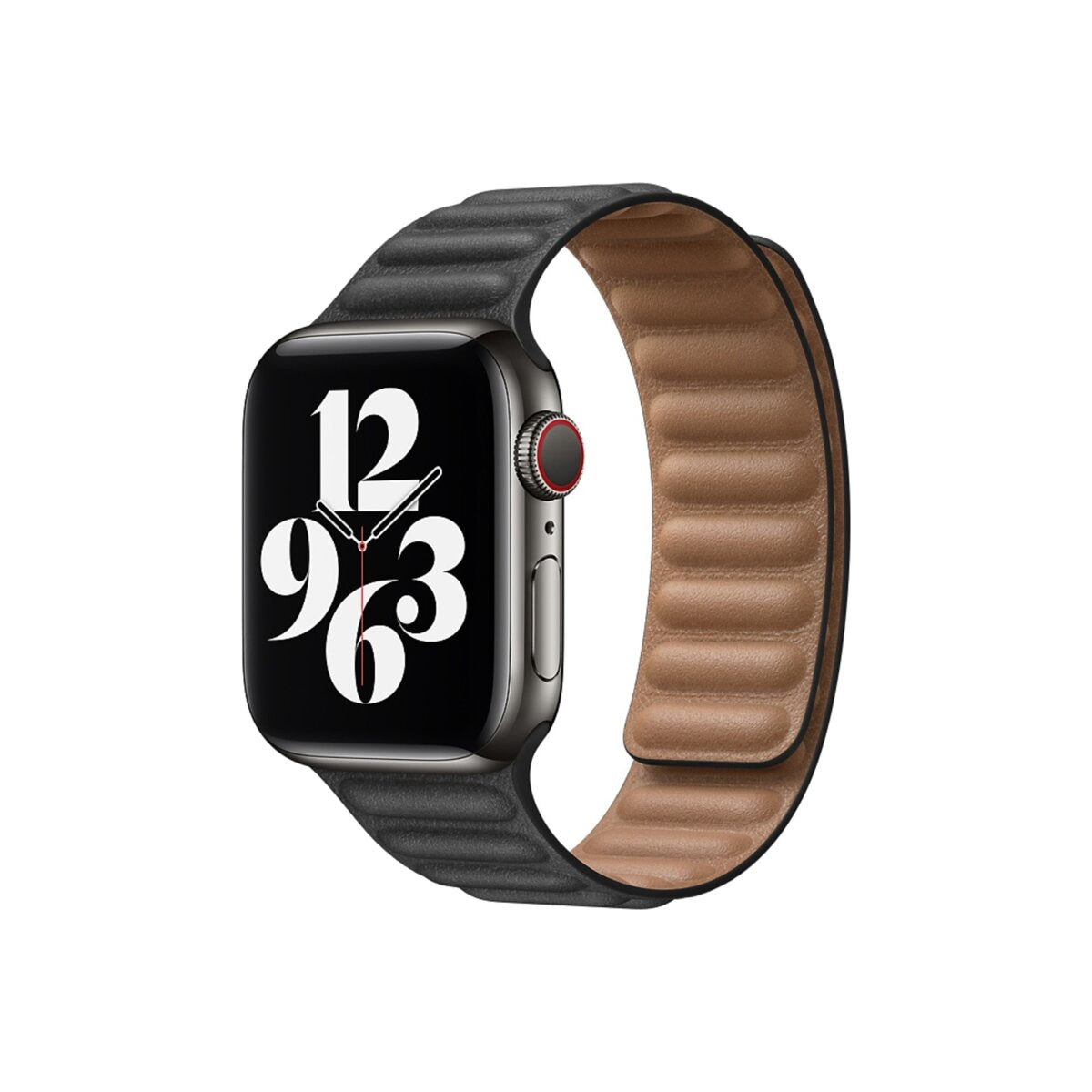 Apple Watch 40mm Band: Black Leather Link - Small