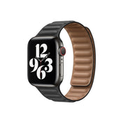 Apple Watch 40mm Band: Black Leather Link - Small