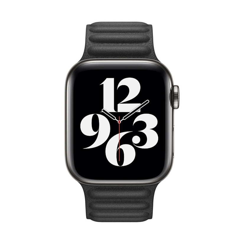 Apple Watch 40mm Band: Black Leather Link - Small