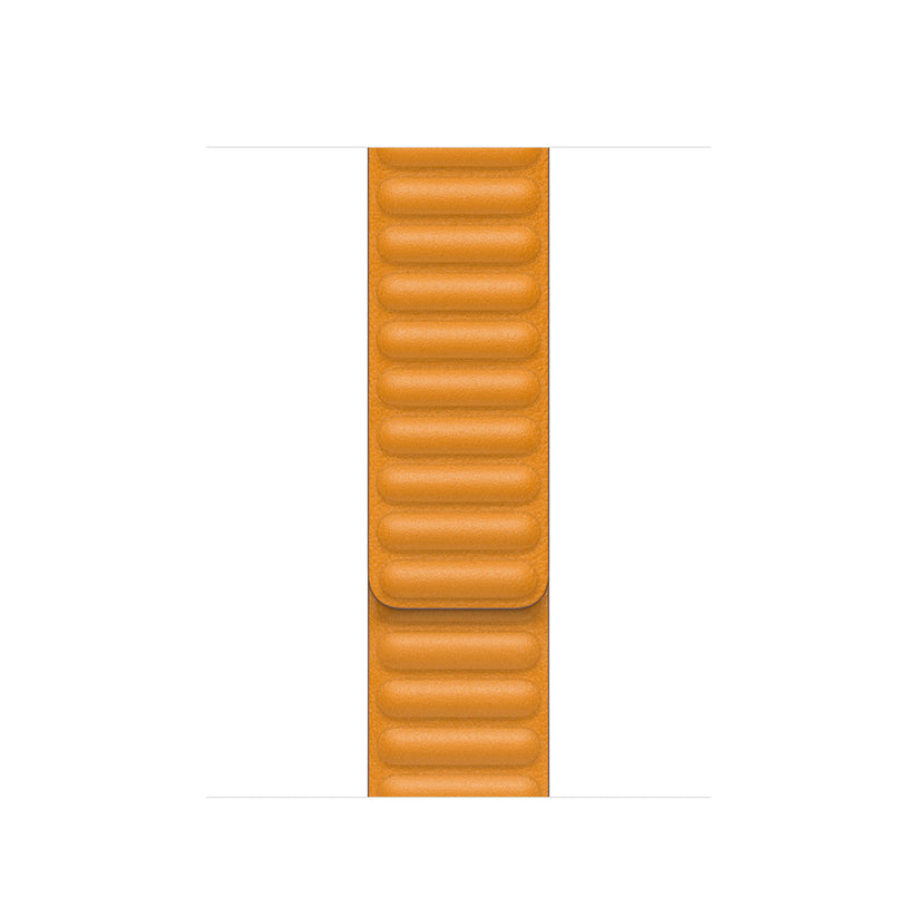 41mm Golden Brown Leather Link - S/M