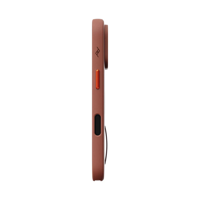 Kryt s pútkom Peak Design Everyday Case SlimLink Clarino pre iPhone 18 Pro – hnedý – pravý bok