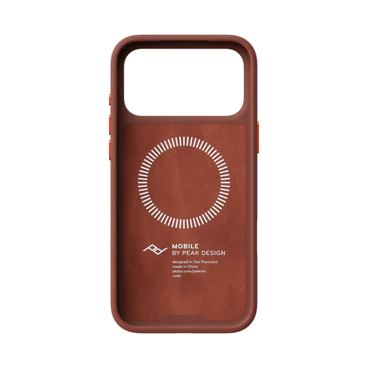 Kryt s pútkom Peak Design Everyday Case SlimLink Clarino pre iPhone 18 Pro Max – hnedý – vnútorná strana