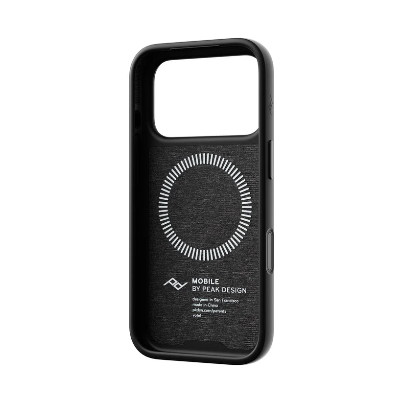 Kryt s pútkom Peak Design Everyday Case pre iPhone 18 Pro – tmavosivý – šikmý pohľad zvnútra