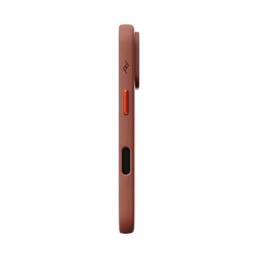 Kryt Peak Design Everyday Case SlimLink Clarino pre iPhone 18 Pro – hnedý – pravý bok