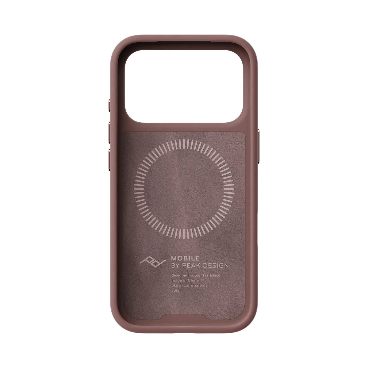 Kryt Peak Design Everyday Case Clarino pre iPhone 18 Pro – súmrakovo fialový – vnútorná strana
