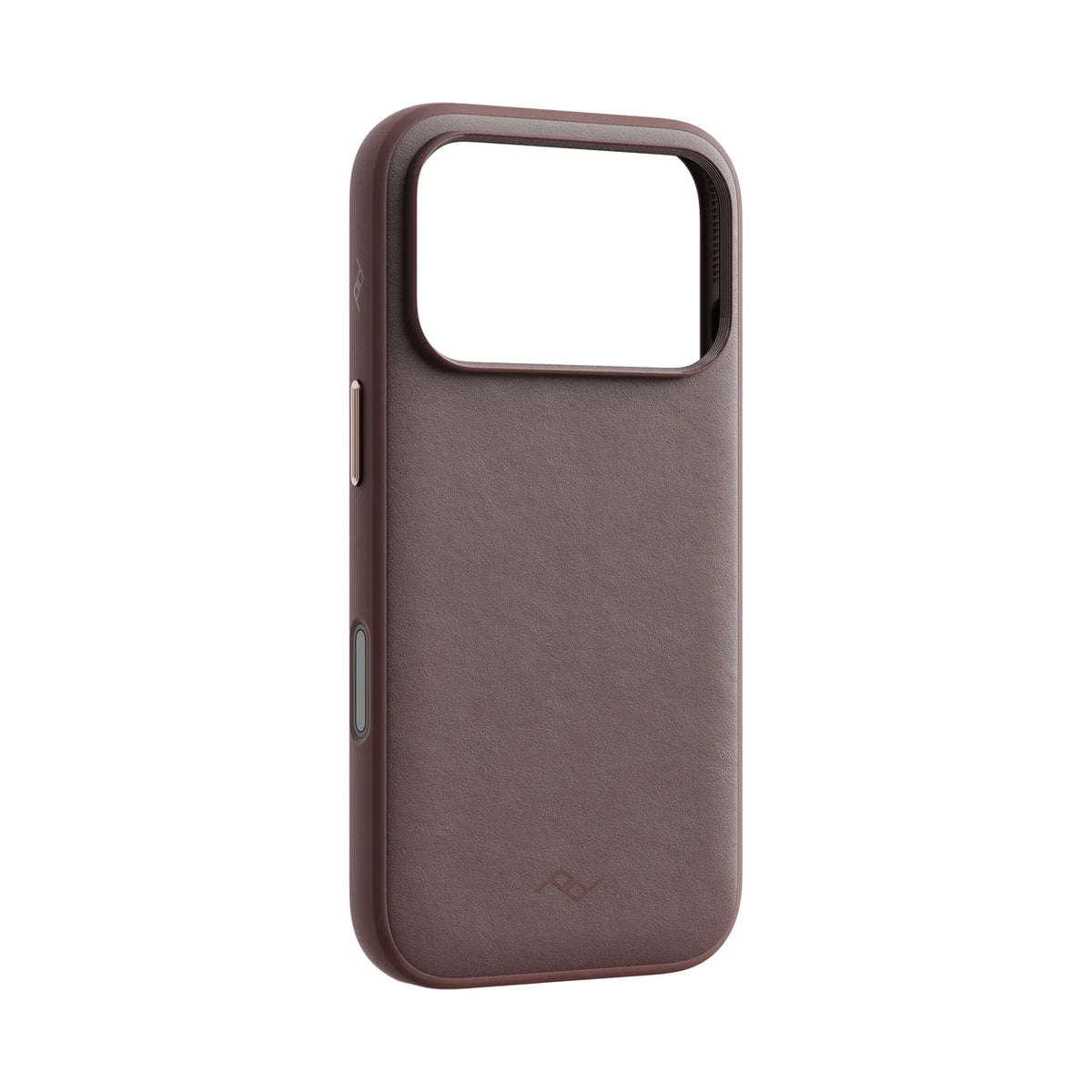 Kryt Peak Design Everyday Case Clarino pre iPhone 18 Pro – súmrakovo fialový – šikmý pohľad zozadu
