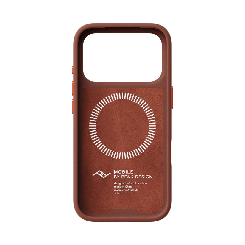 Kryt Peak Design Everyday Case Clarino pre iPhone 18 Pro – hnedý – vnútorná strana