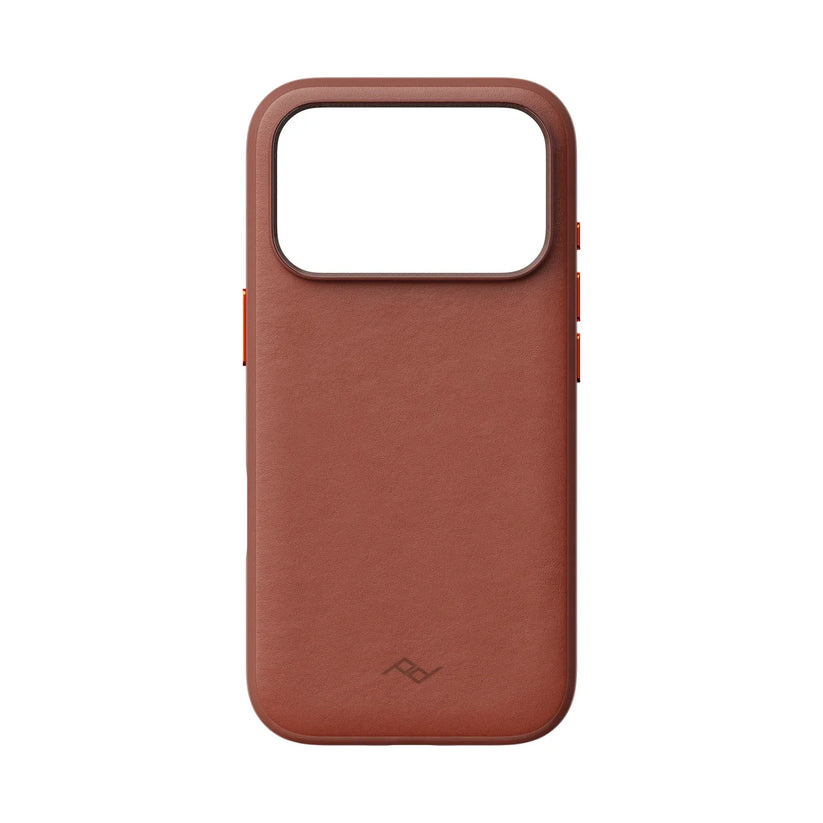Kryt Peak Design Everyday Case Clarino pre iPhone 18 Pro – hnedý – zadný pohľad