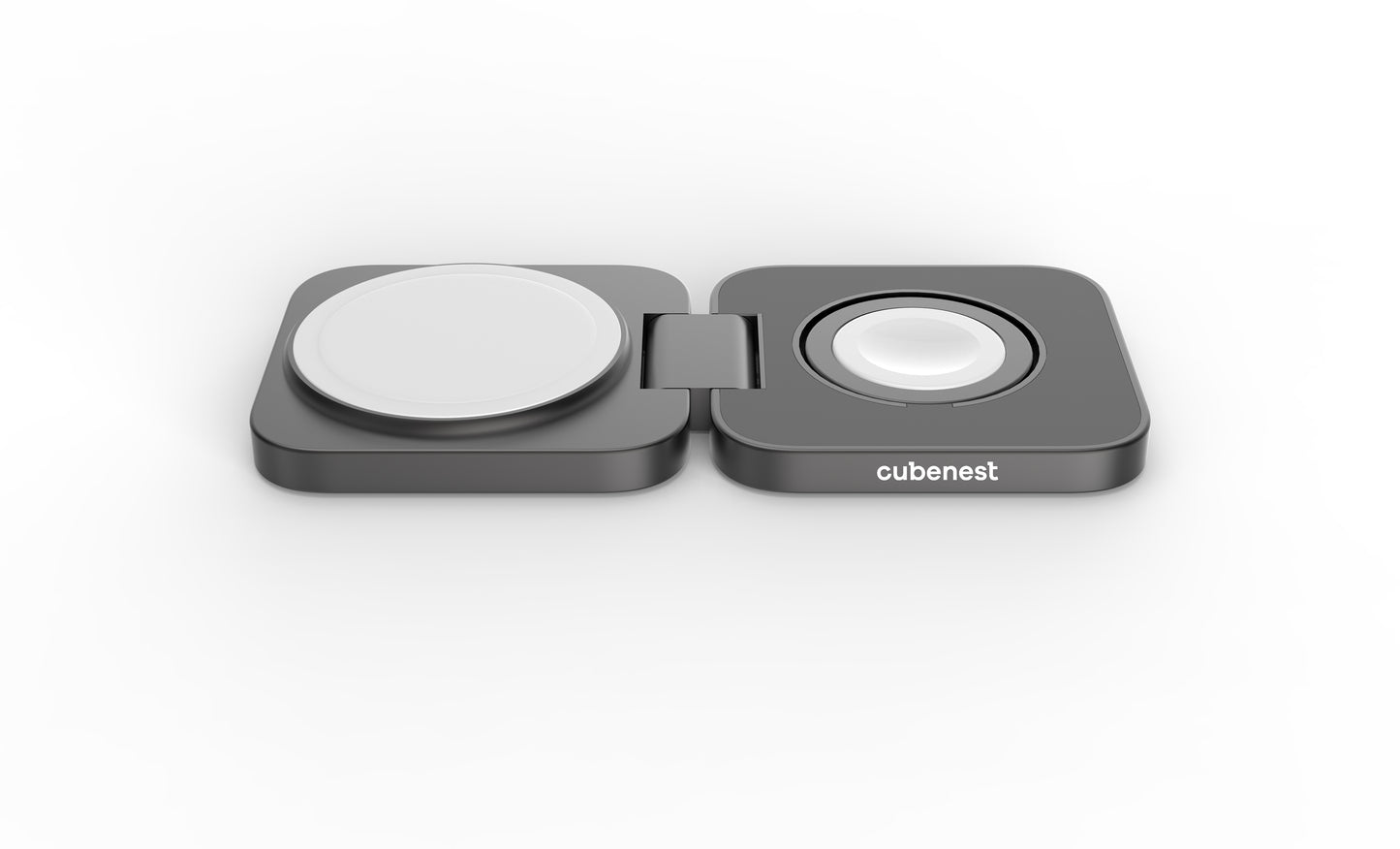Cubenest 2v1 skladacia magnetická bezdrôtová nabíjačka S211 - šedá