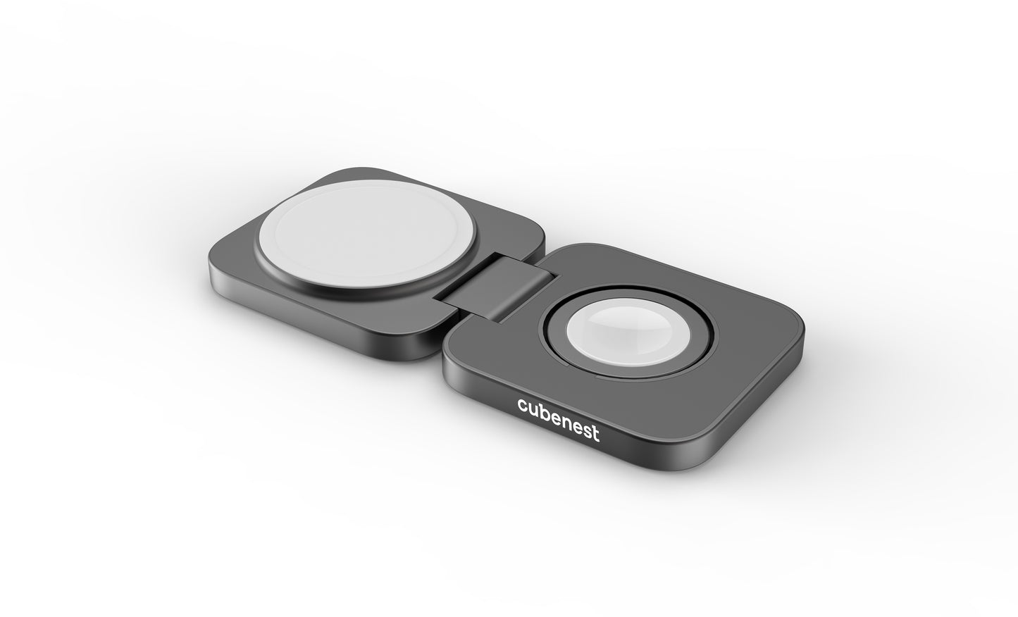 Cubenest 2v1 skladacia magnetická bezdrôtová nabíjačka S211 - šedá
