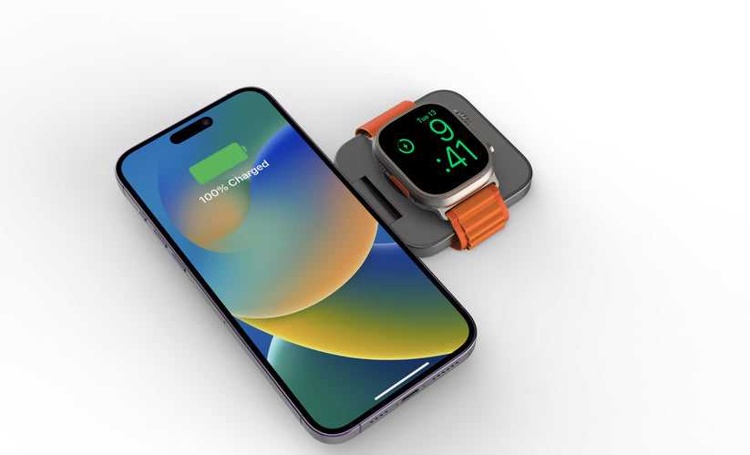 Cubenest 2v1 skladacia magnetická bezdrôtová nabíjačka S211 - šedá