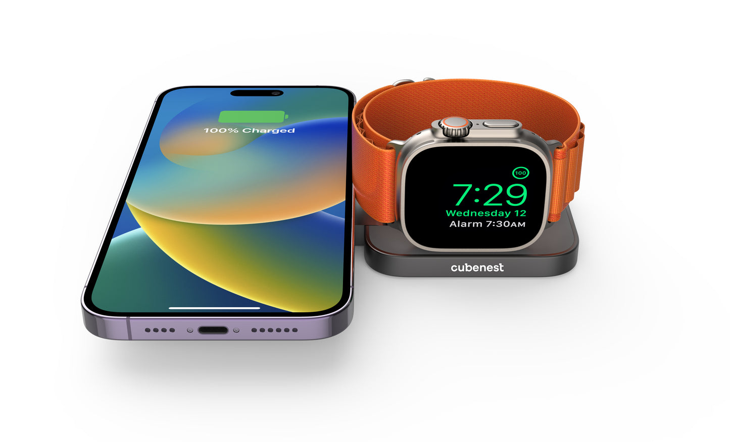 Cubenest 2v1 skladacia magnetická bezdrôtová nabíjačka S211 - šedá