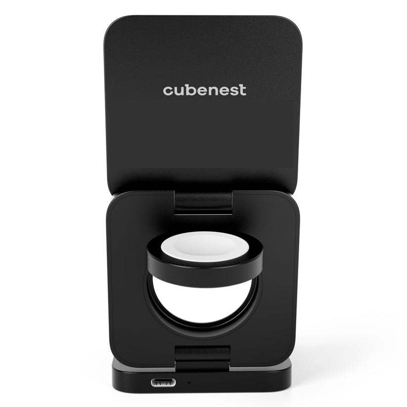 Cubenest 3v1 magnetická bezdrôtová nabíjačka S312 Fold Pro - čierna