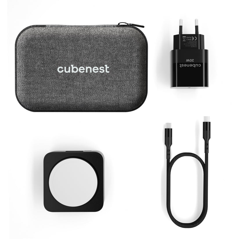 Cubenest 3v1 magnetická bezdrôtová nabíjačka S312 Fold Pro - čierna