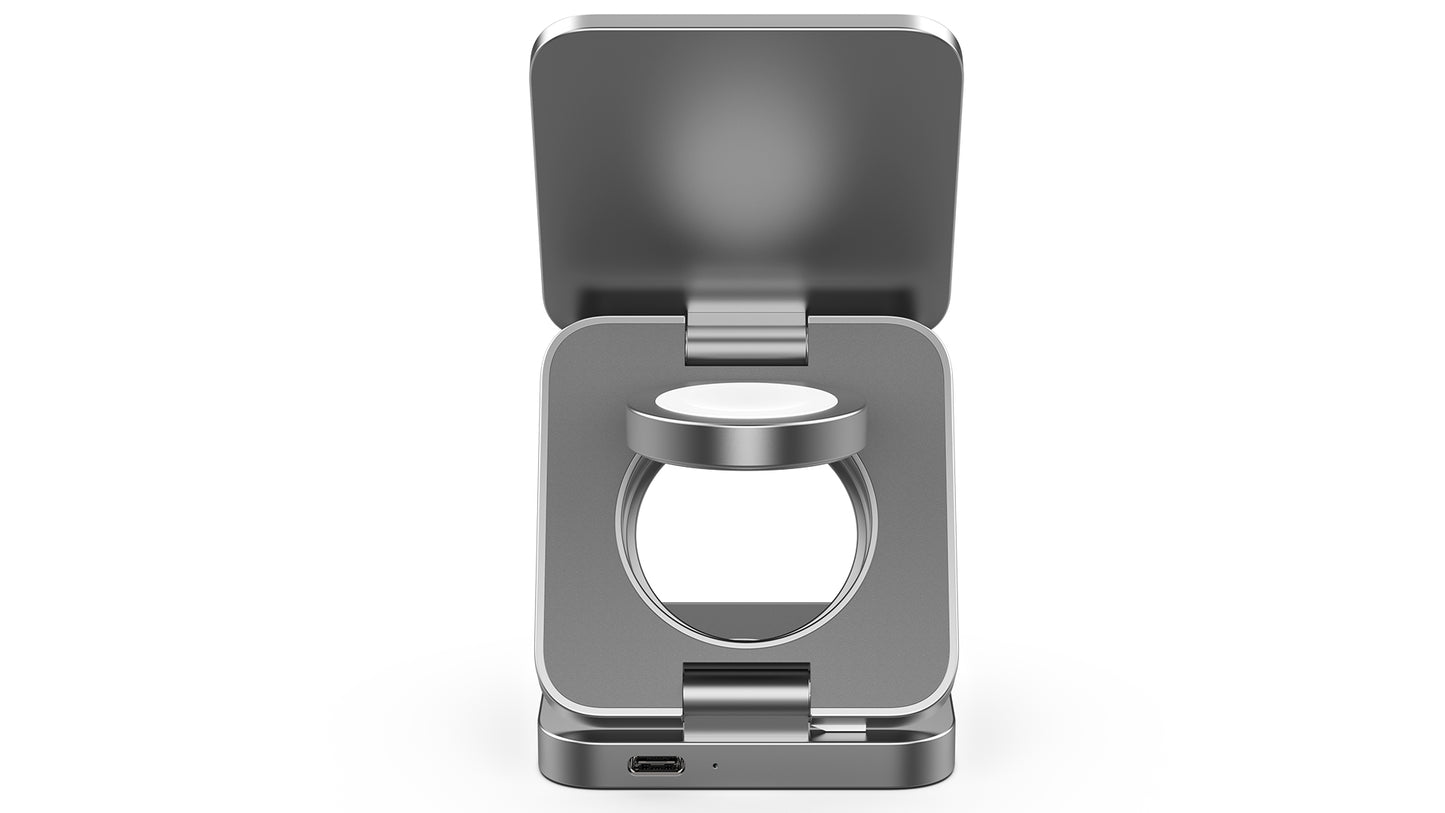 Cubenest 3v1 magnetická bezdrôtová nabíjačka S312 Fold Pro - šedá