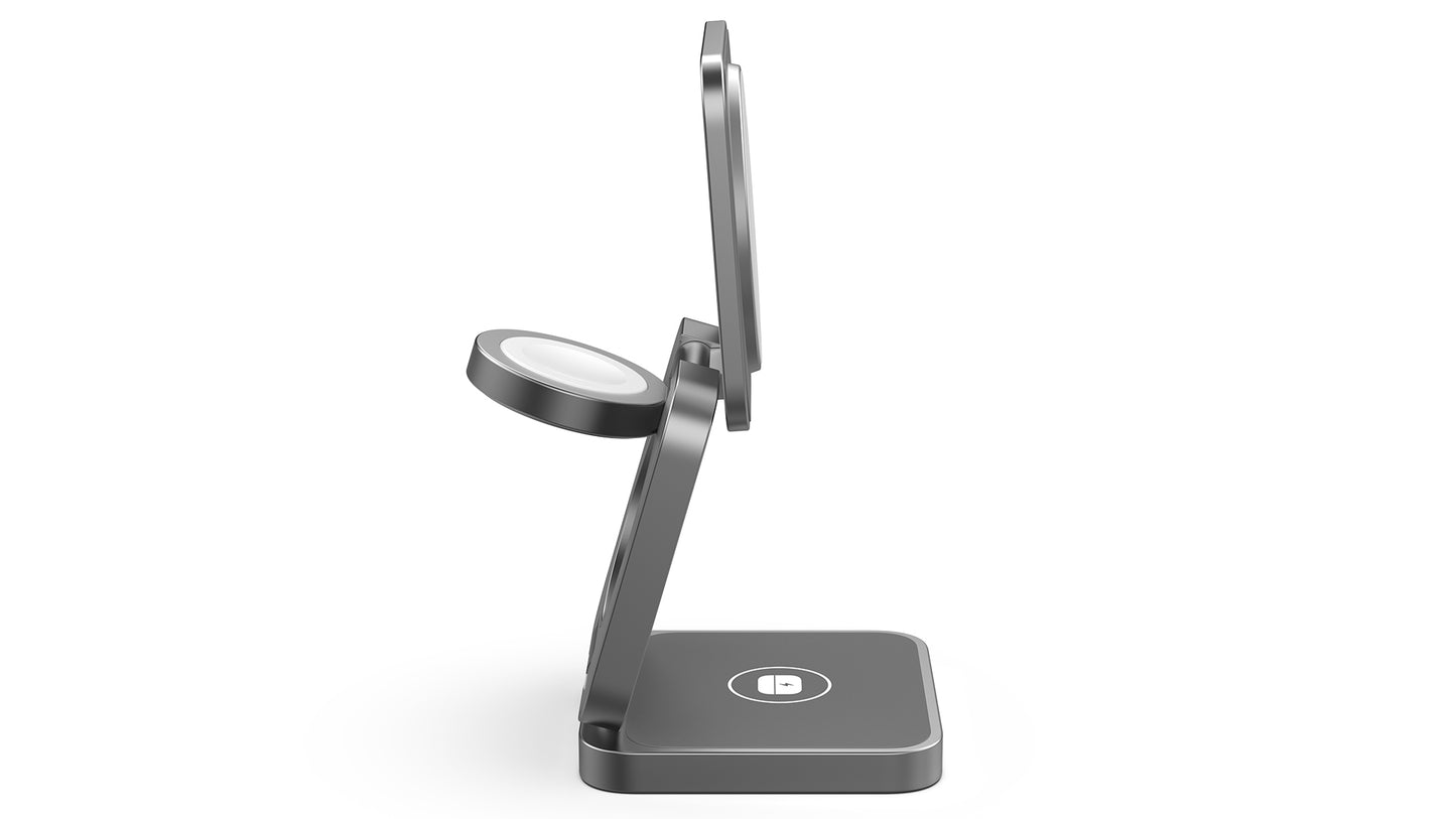 Cubenest 3v1 magnetická bezdrôtová nabíjačka S312 Fold Pro - šedá