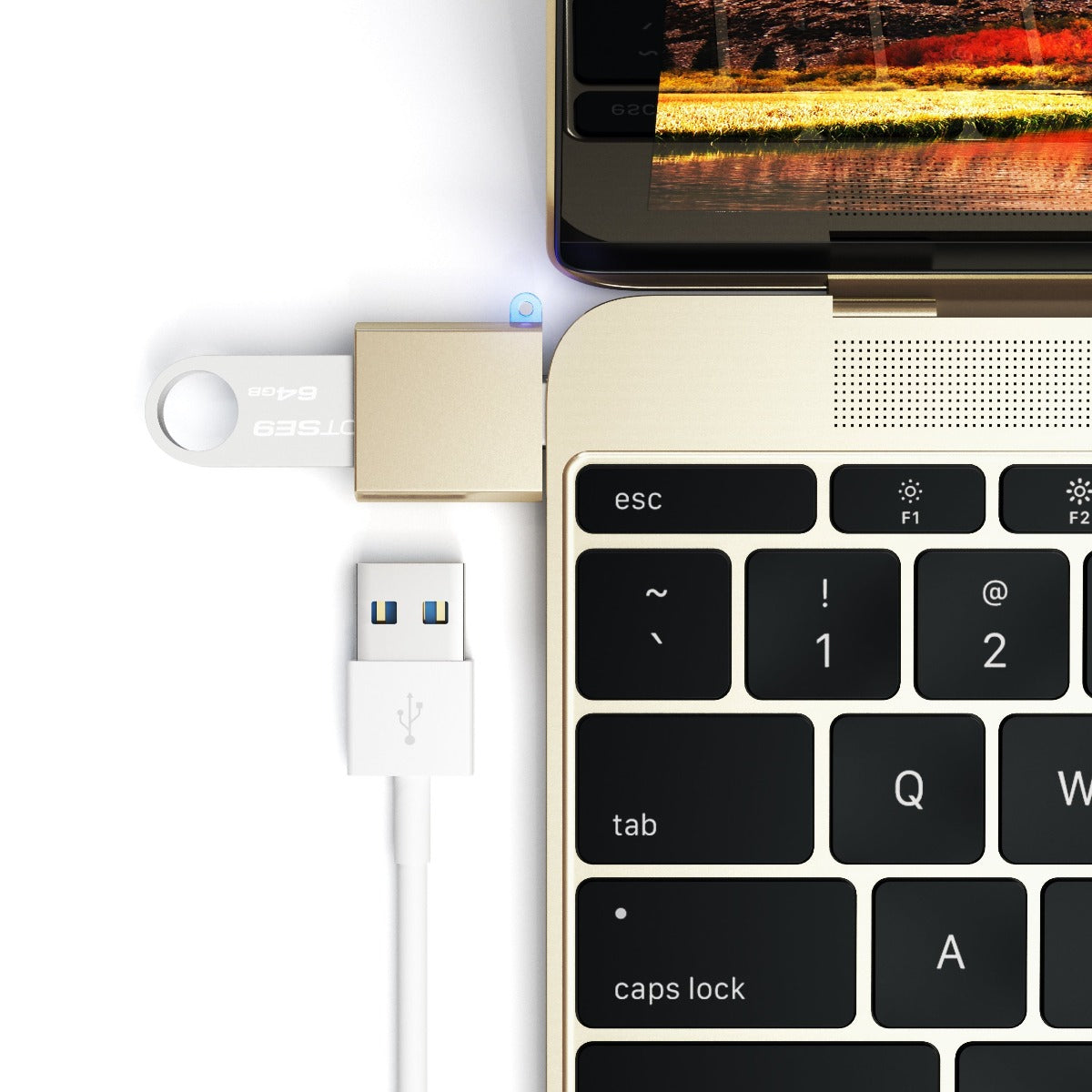 Satechi Type C - Type A USB 3.0 Adapter-gold