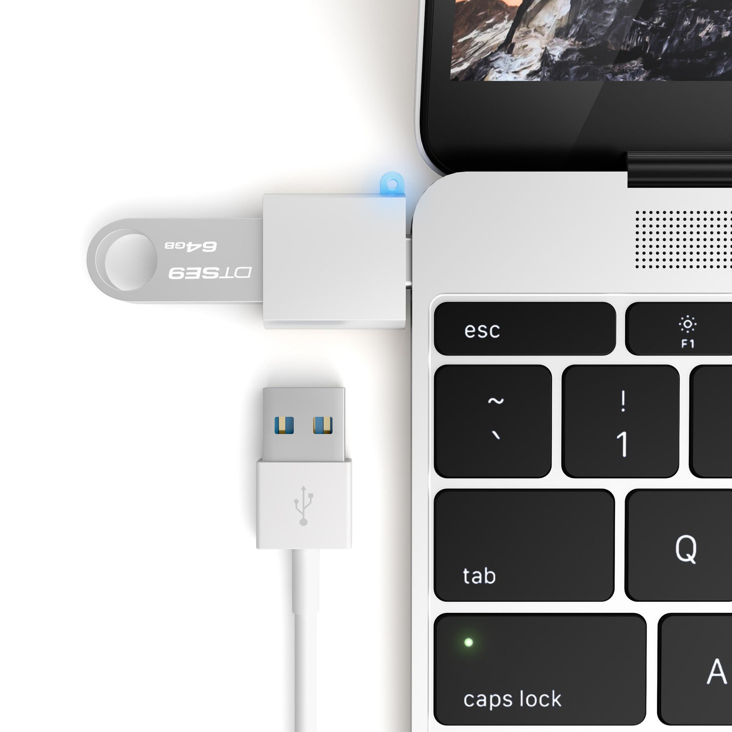 SATECHI Type C na Type A USB Adaptér - strieborný