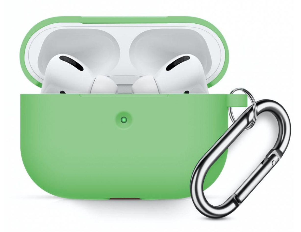 Innocent California silikónový obal s karabínou pre AirPods Pro- Zelený