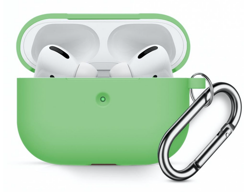Innocent California silikónový obal s karabínou pre AirPods Pro- Zelený