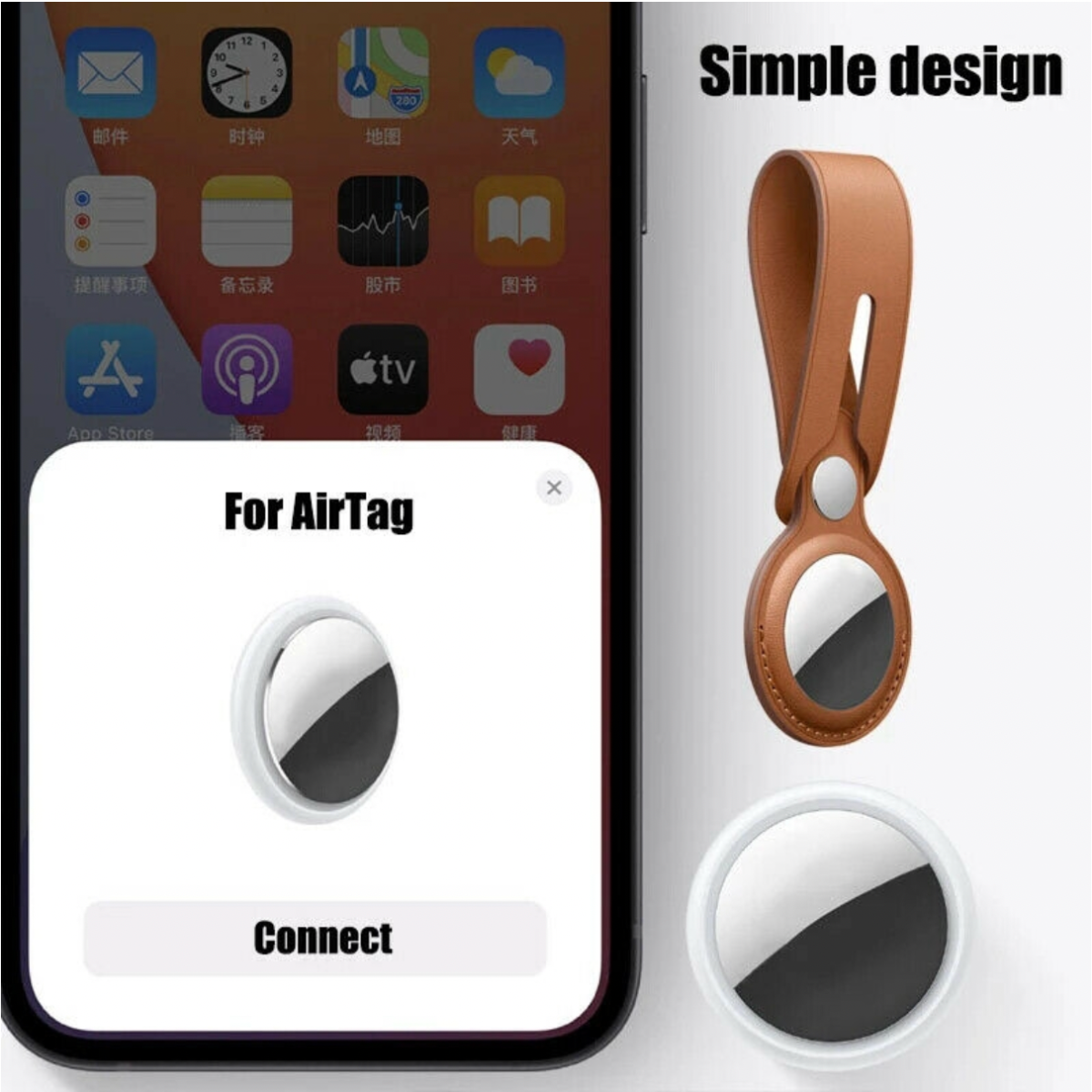 Innocent Leather loop for AirTag - Hnedý