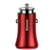 Baseus Gentleman 4.8A Dual-USB Car Charger - Red