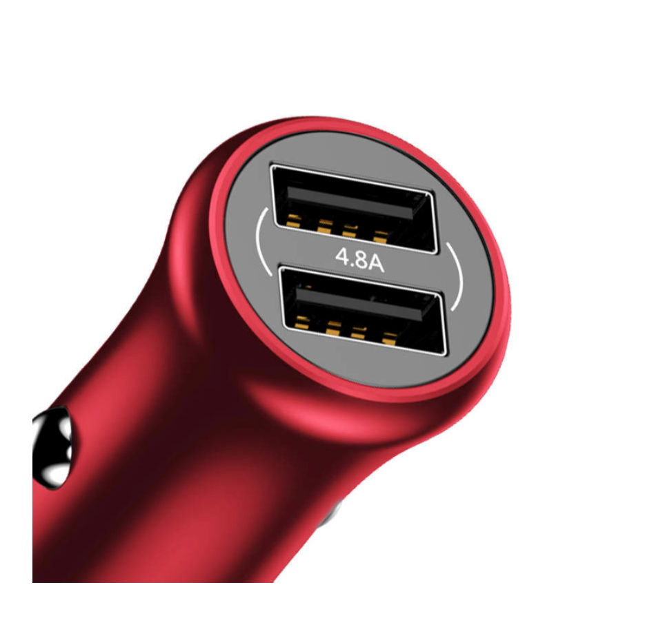 Baseus Gentleman 4.8A Dual-USB Car Charger - Red