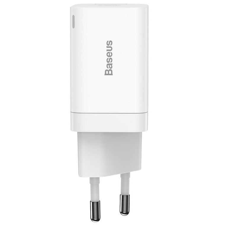 Baseus Super Si Pro Quick Charger USB + USB-C 30W - White