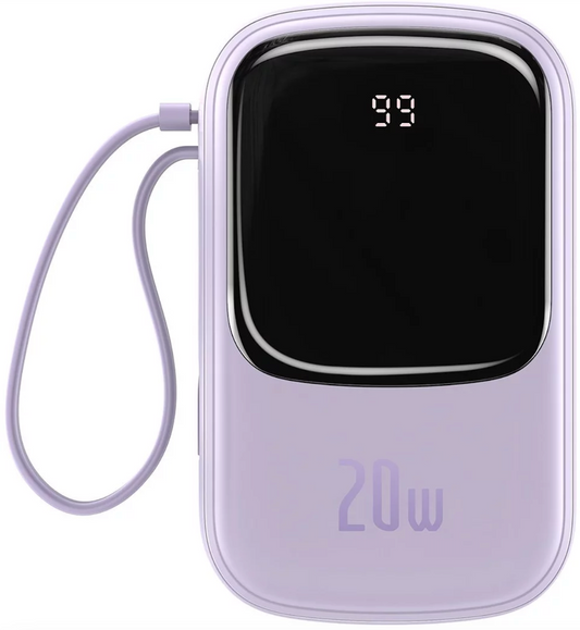 Baseus QPow Power Bank with Lightning Cable 20000mAh - Purple