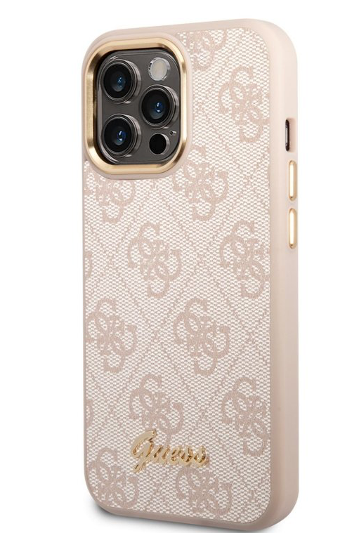 Guess PC/TPU 4G Metal Camera Outline Case pro iPhone 14 Pro - Pink