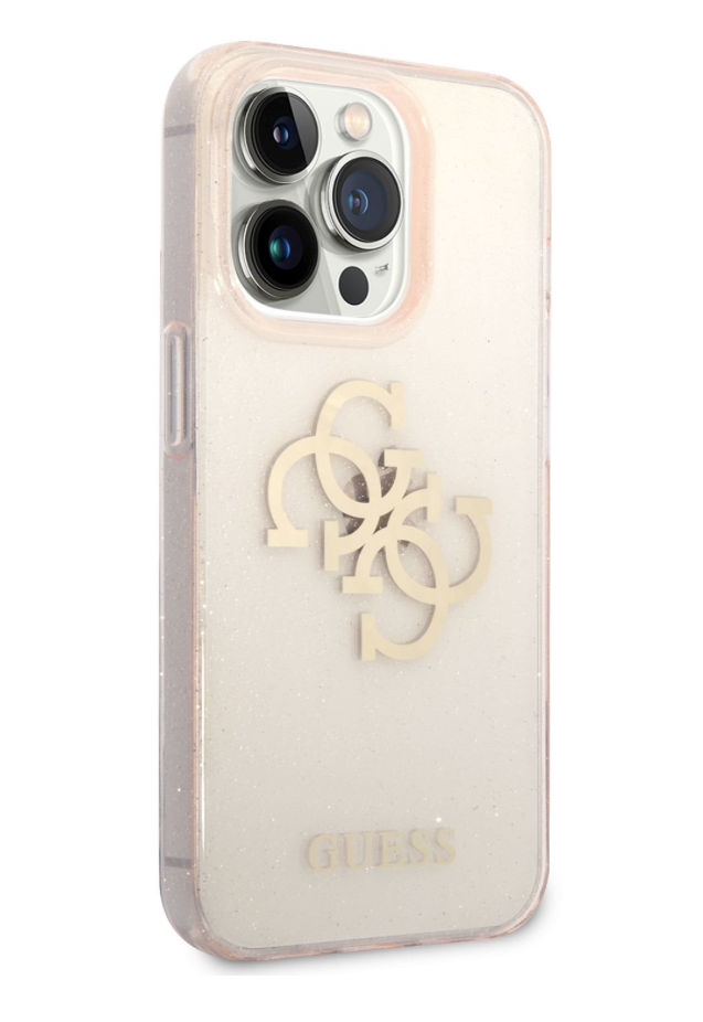 Guess TPU obal Big 4G Full Glitter pre iPhone 14 Pro Max - Gold