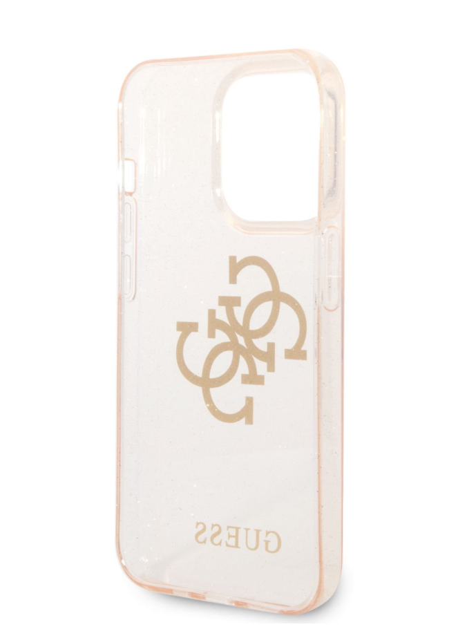 Guess TPU obal Big 4G Full Glitter pre iPhone 14 Pro - Gold