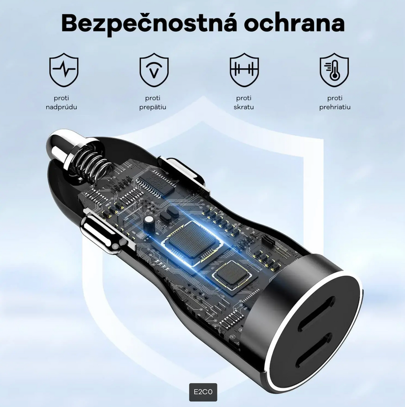Nabíjačka do auta Cubenest PD E2C0 biela